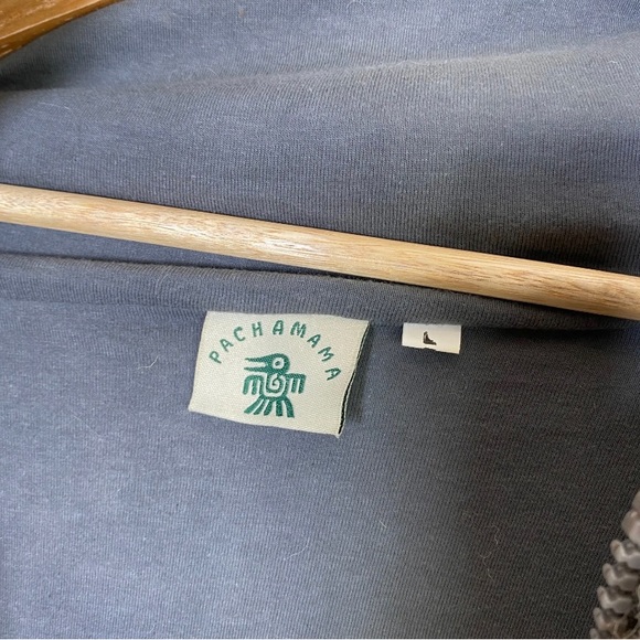 Pachamama Hooded Jumper Zip Heavy Knit 100% Wool Large Brown - Picture 6 of 13